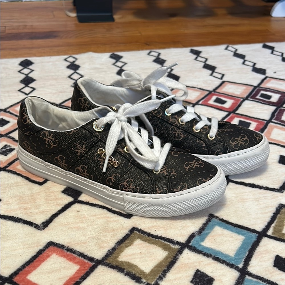 Guess Monogram Sneakers - Black and White